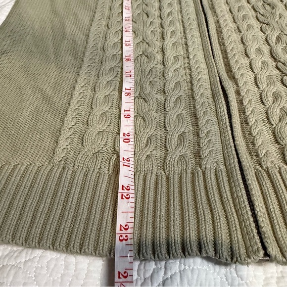 L.L. Bean Green Cable Knit Cardigan Sweater - Picture 7 of 7